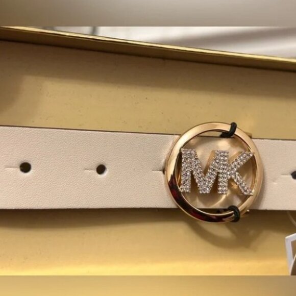 NIB Michael Kors Cream and Gold Belt (L/XL) - Picture 3 of 5